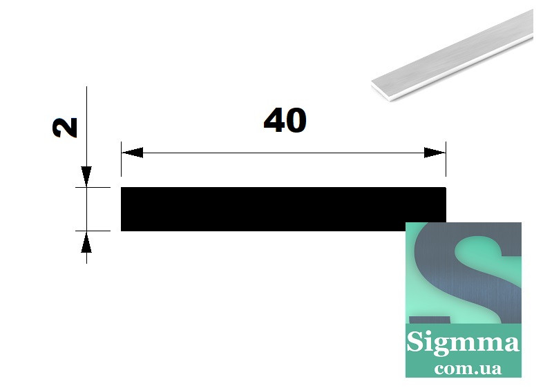 Смуга алюмінієва 40х2 анод