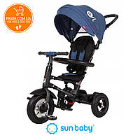 Триколісний велосипед із батьківською ручкою Sun Baby QPlay Rito Air Blue Синій