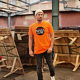 Футболка чоловіча унісекс Nasa Наса з принтом бавовна жовтогарячий Київ, фото 2