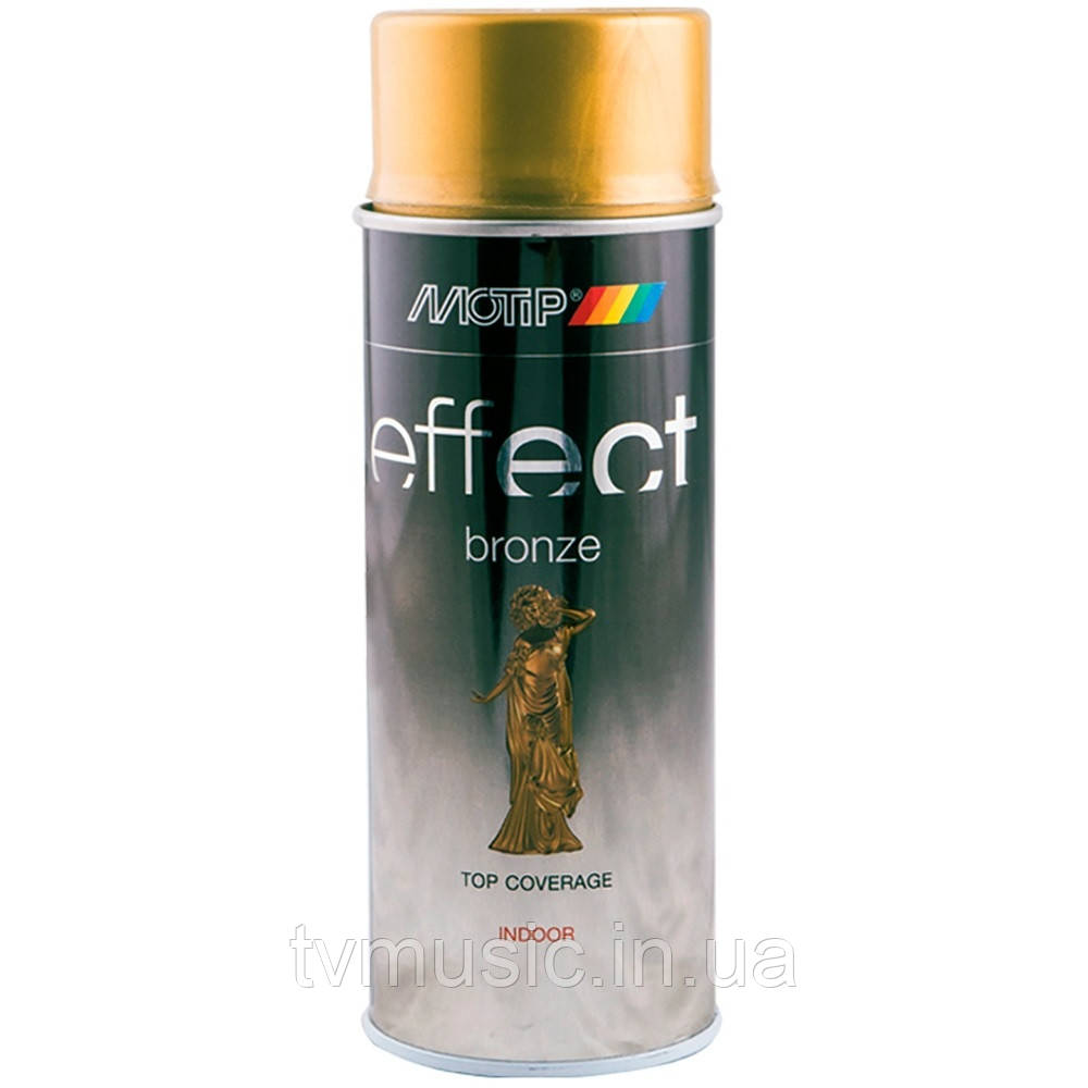 Аерозольна фарба з ефектом бронзи Motip Deco Effect Bronze Золото 303001 400 мл, фото 1
