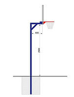 Баскетбольна стійка вулична з виносом 0,6 м