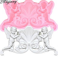 Кондитерський молд "Ангели з арфами" - розмір молдовського 13,5*7см, силікон