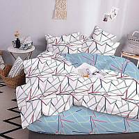 Двоспальна постільна білизна ТЕП Geometric blue