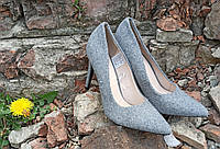 Женские шерстяные туфли на каблуке серые 40-26 ESMARA ®