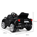 Дитячий електромобіль Porsche (2мотори 25W, 2 акумулятори, МР3, USB) Bambi M 3176EBLR-2 Чорний, фото 6
