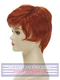 Легка перука для літа Kristen (Термоволосся) червоно-рудий колір, частково на сітці, фото 4