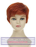 Легка перука для літа Kristen (Термоволосся) червоно-рудий колір, частково на сітці, фото 2