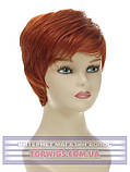 Легка перука для літа Kristen (Термоволосся) червоно-рудий колір, частково на сітці, фото 6