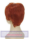 Легка перука для літа Kristen (Термоволосся) червоно-рудий колір, частково на сітці, фото 5