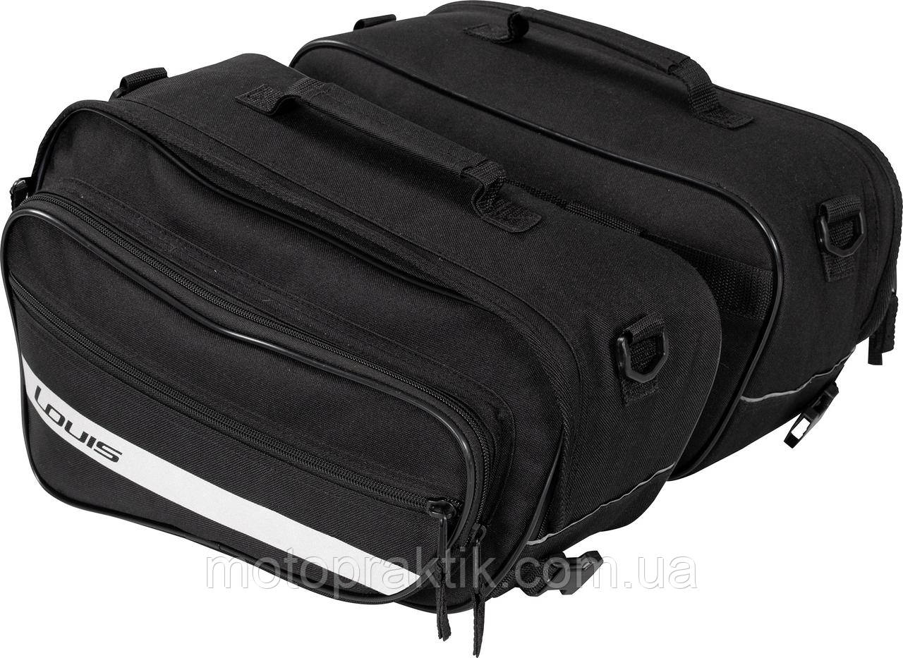 LOUIS 80 SADDLEBAG SET, BLACK, 2X15L Мотосумки текстильні бічні c кріпленням на ременях