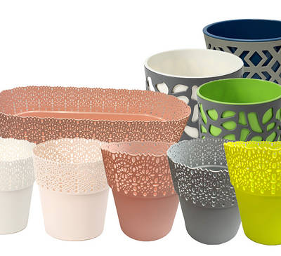 Кашпо декоративні ажурні пластмасові