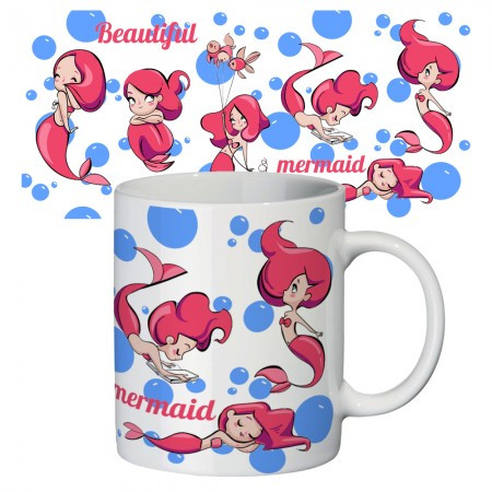 Чашка з принтом Красуня русалонька