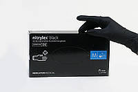 Нитриловые перчатки неопудренные Nitrylex black M (50 пар/уп) черные