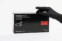 Нитриловые перчатки неопудренные Nitrylex black L (50 пар/уп) черные