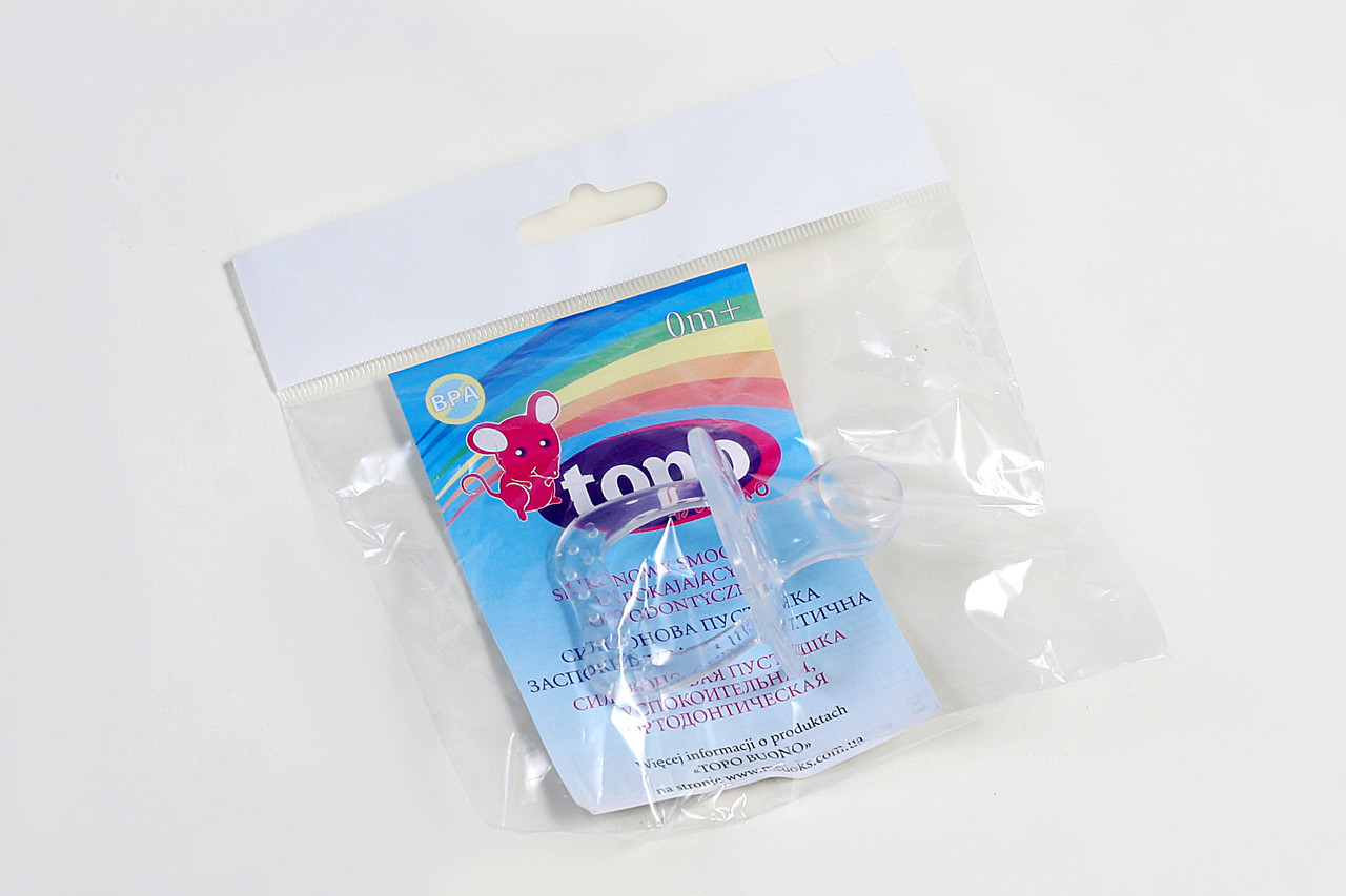 Пустушка силіконова ортодонтична Topo 0+