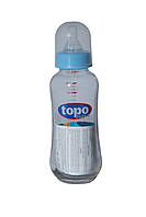 Бутылочка для кормления стеклянная Topo Buono 240 мл с силиконовой соской