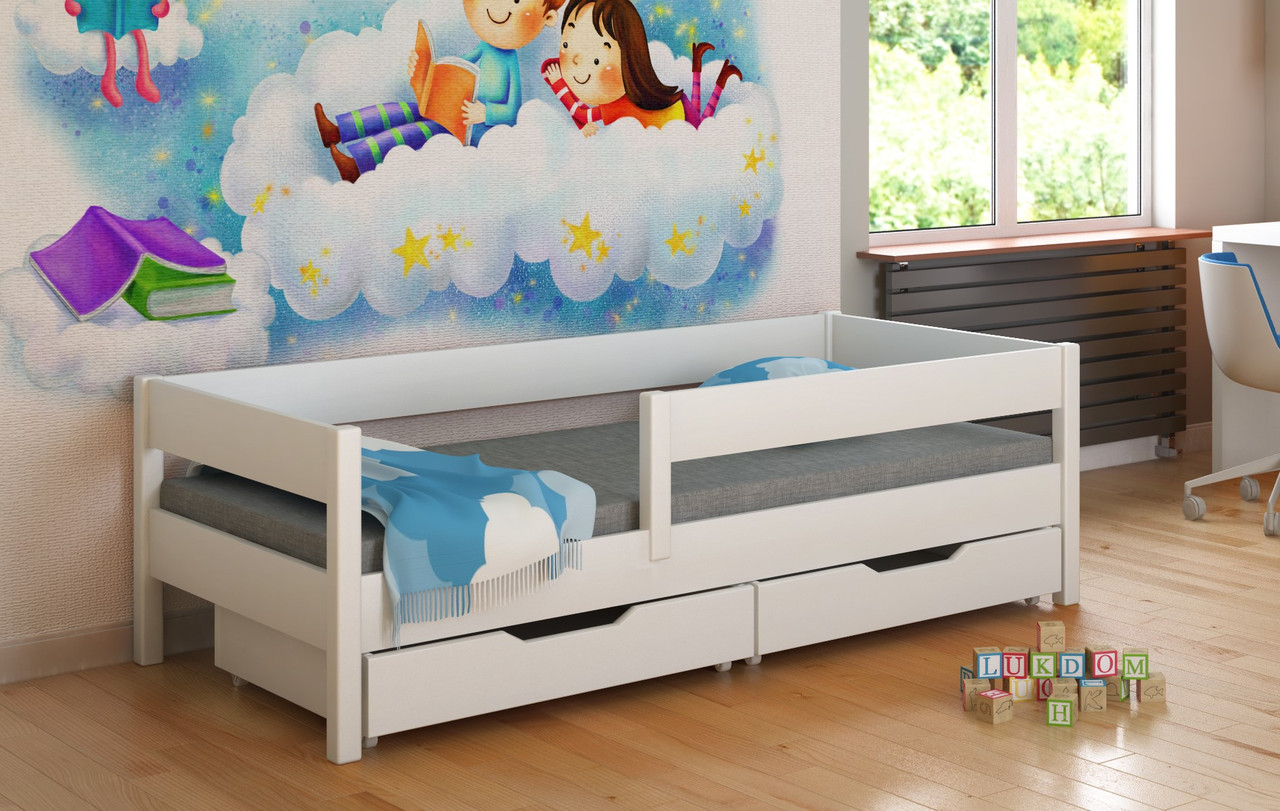 Дитяче ліжко односпальне Польща LukDom Mix 140х70 біле без шухляд