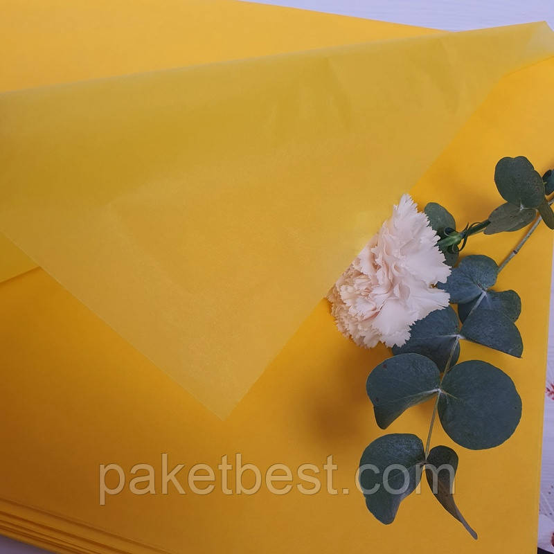 Папір Тишью 50х75см (50 аркушів) Жовтий, фото 1