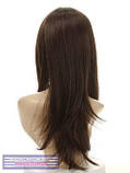 Довга перука з чубчиком Melanie AT термоволосся темно-русявий колір, фото 4