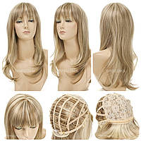 Довга перука з чубчиком Melanie AT термоволосся світло-русявий колір мелірування