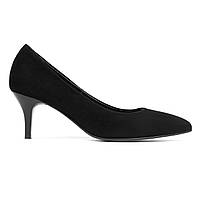 Класичні туфлі 36. 37. 40. Woman's heel чорні з натуральної замші на підборах