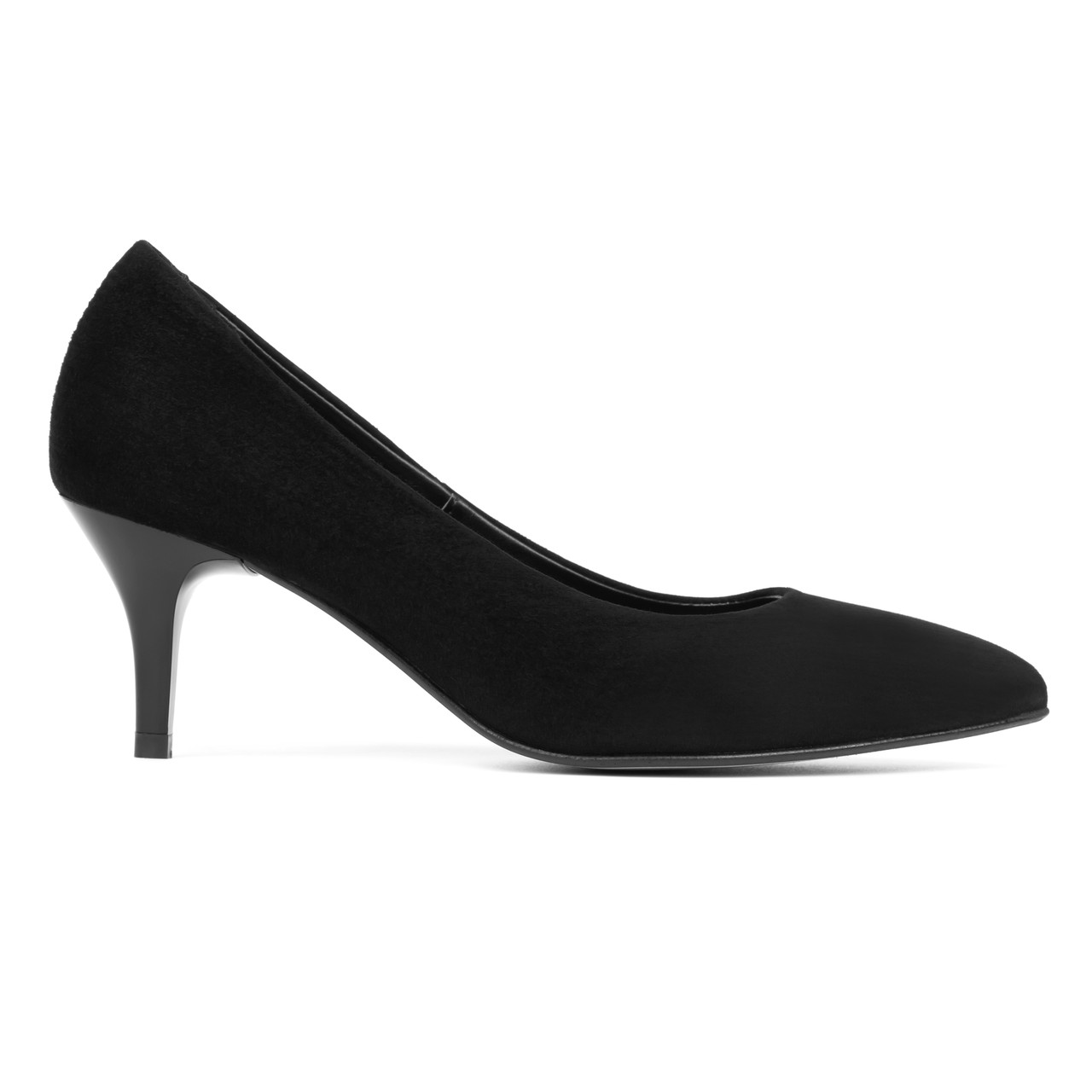 Класичні туфлі 36 розмір Woman's heel чорні з натуральної замші на каблуці, фото 1