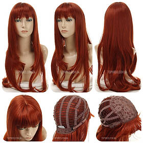 Довга перука з термоволосся Fanlan+10 руде з колір червоним
