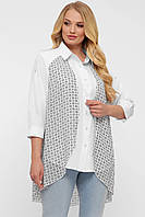 Дизайнерская белая двойная-блузка плюс сайз, размер от 52 до 58