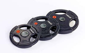 Млинці (диски) обгумовані з потрійним хватом і металевою втулкою d-51мм Z-HIT Zelart TA-5160-20 20кг