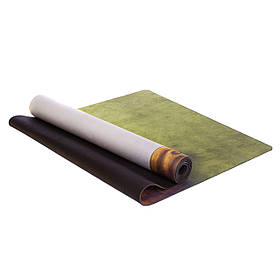 Килимок для йоги Замшевий каучуковий двошаровий 3мм Record FI-5662-49 (розмір 1,83мх0,61мх3мм, зелений)