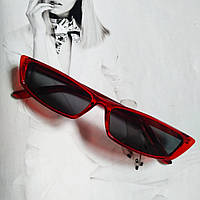 Винтажные очки солнцезащитные кошачий глаз Красный с черным