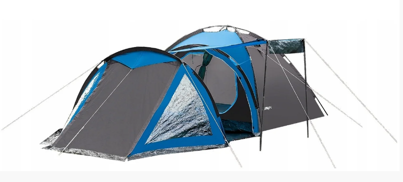 Палатка 4-х місна Presto Acamper SOLITER 4 PRO сіро синя - 3500мм. Н2О - 5,3 кг, фото 2