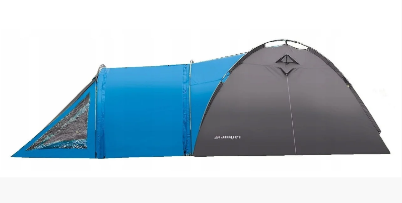 Палатка 4-х місна Presto Acamper SOLITER 4 PRO сіро синя - 3500мм. Н2О - 5,3 кг, фото 2