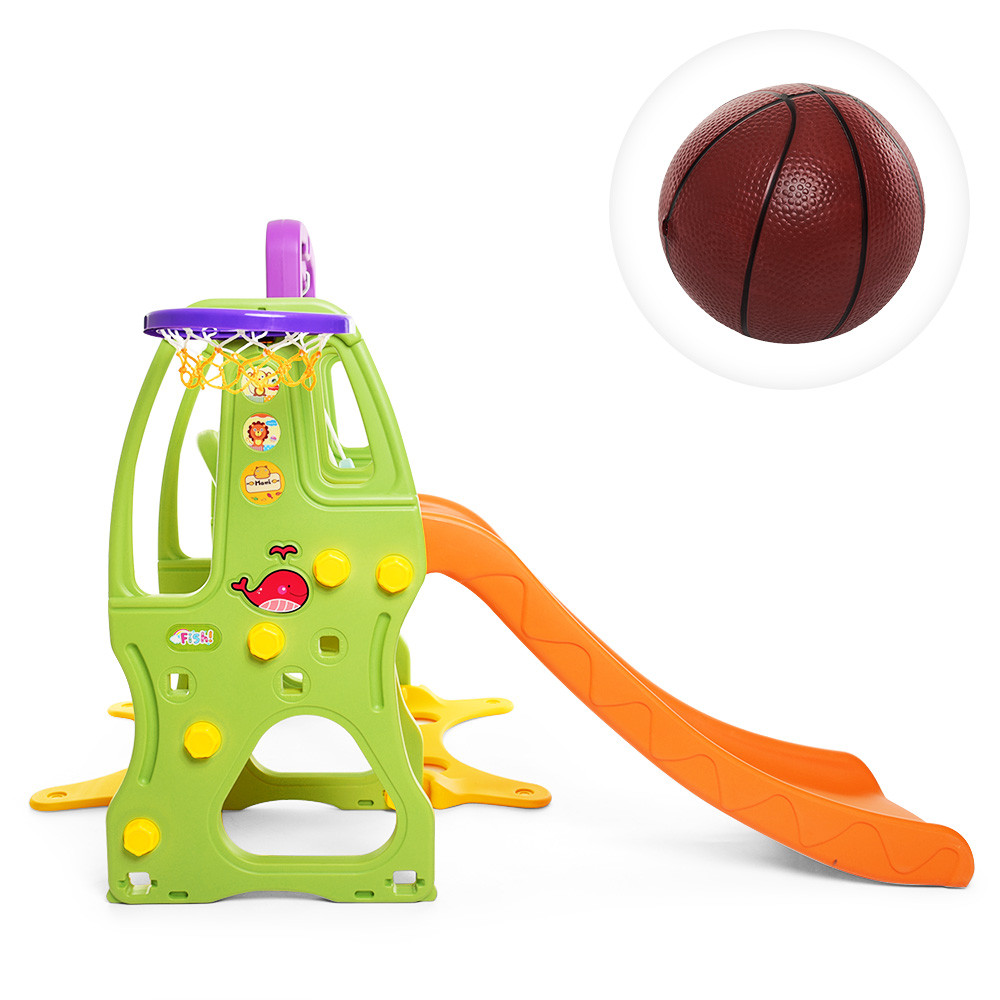Детская горка-качель BAMBI HF-H002 баскетбольное кольцо разноцветная пластиковая** - фото 3 - id-p1174994342