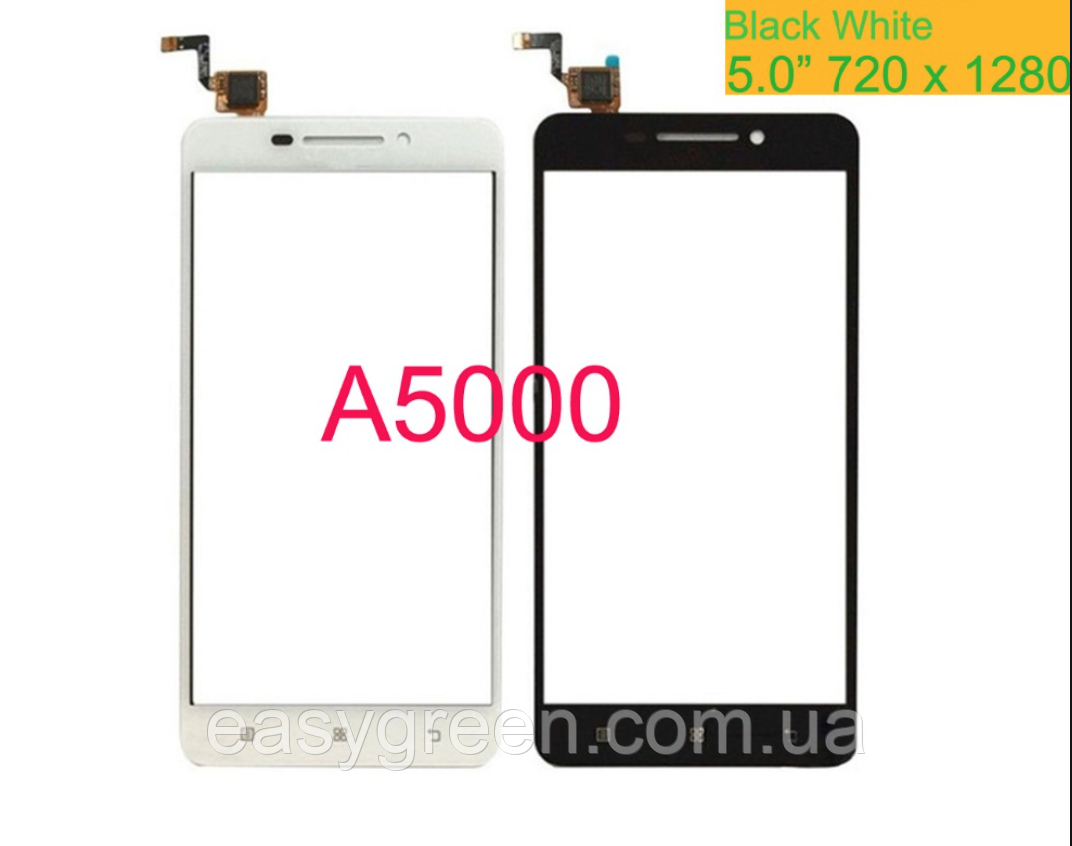 Lenovo A5000 Сенсорний екран Тачскрин білий