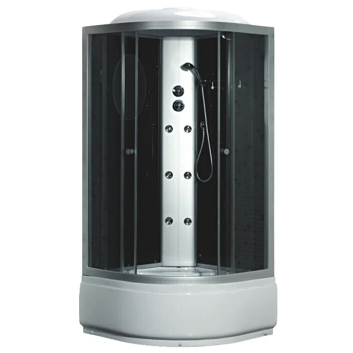 TMS-885/40, Fabio, гідробокс 90 х 90 см, рама сатин, скло сіре, заднє скло чорне, фото 1