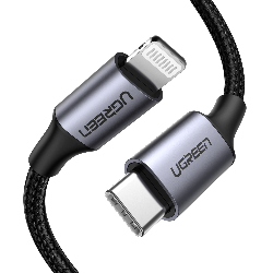 Кабель зарядний Ugreen MFi сертифікований USB-C to Lightning 1М Black (US304)