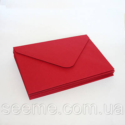Конверт 184x140 мм, колір вишнево-червоний (cherry red), КОМПЛЕКТ 10 шт.