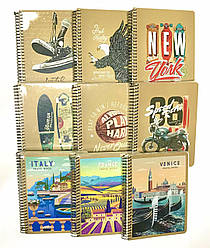 Зошит на спіралі у клітинку В6 №6032К "Школярик" 120л