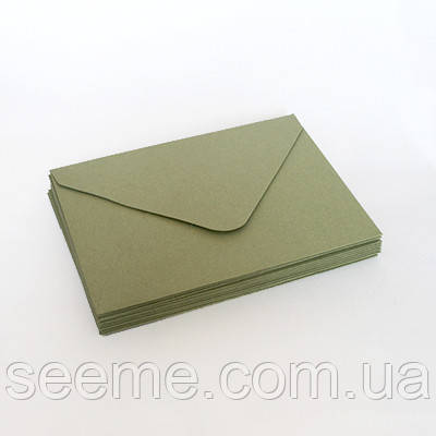 Конверт 184x140 мм, колір зелений чай, КОМПЛЕКТ 10 шт.