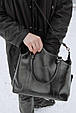 Сумка чоловіча дорожня шкіряна на металевій рамі "Weekender". Black, фото 6