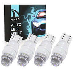 Лампа автомобільна LED T10-CCAB-2835-3smd.t10-070 Ceramic T10 W5W комплект 4 шт колір світіння білий