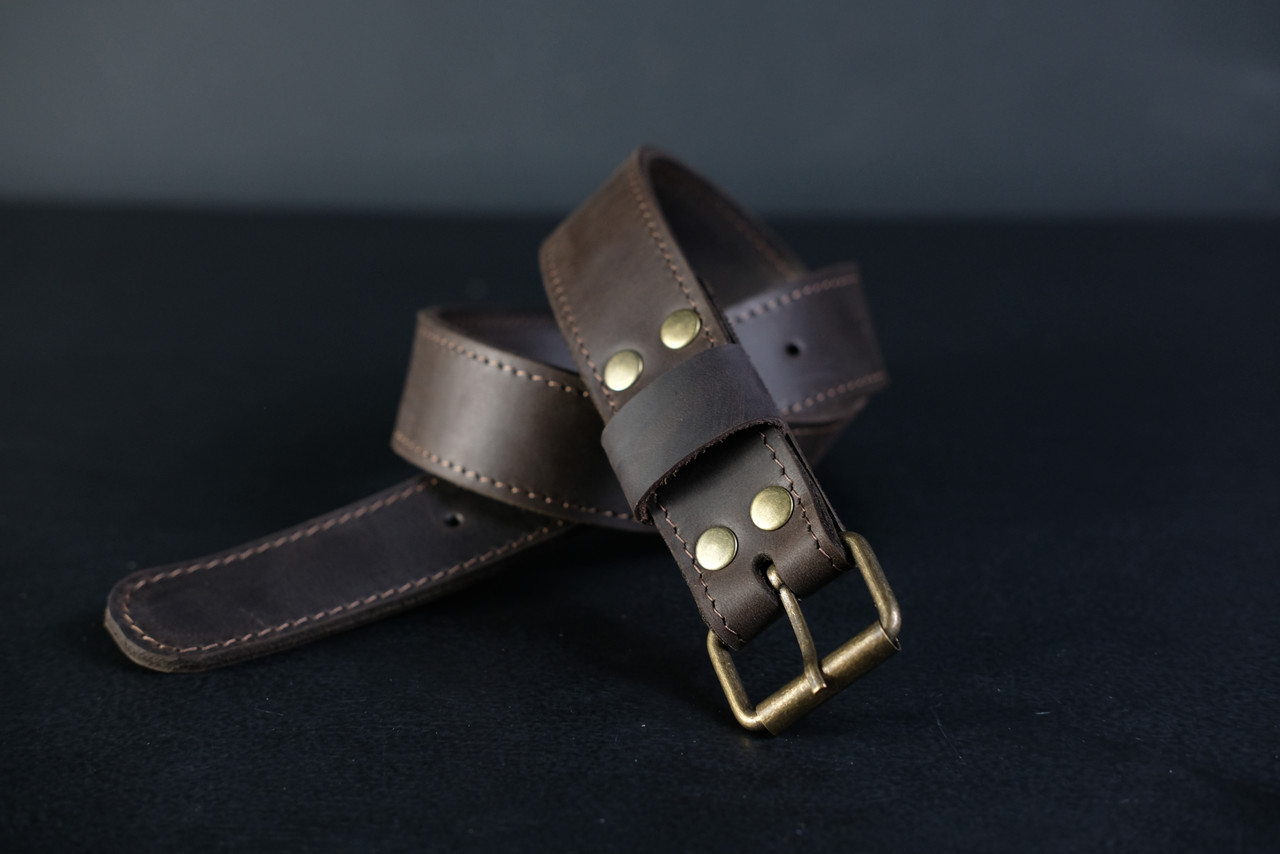 Ремінь дитячий з натуральної шкіри колір Шоколад