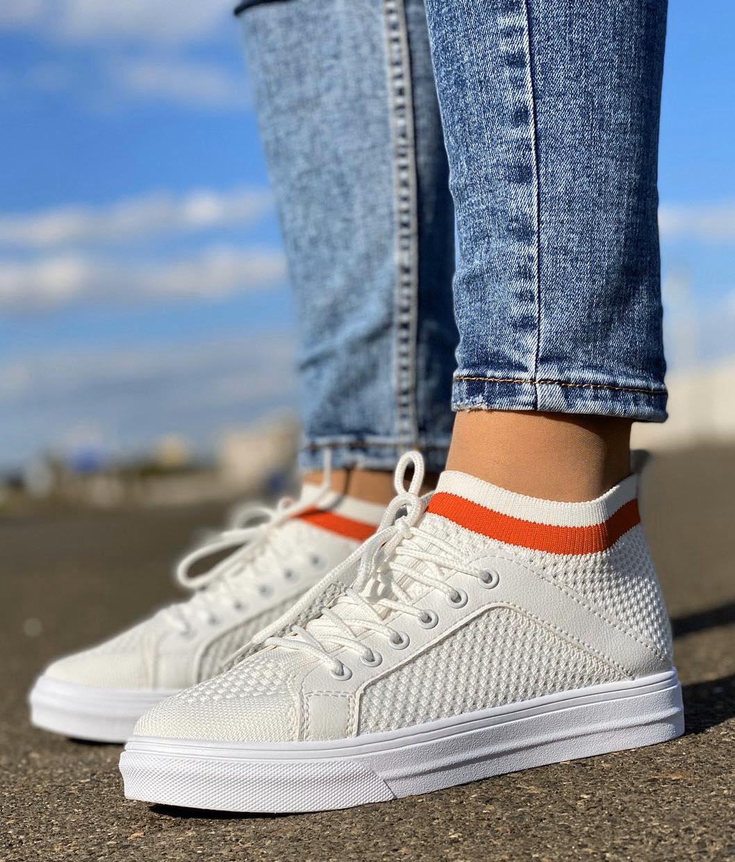 Кеди шкарпетки для дівчинки підлітка білі, фото 1