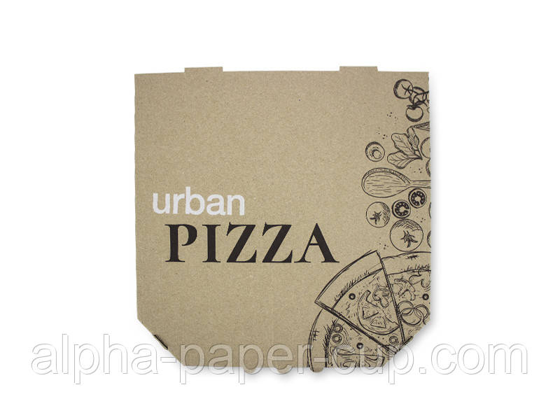 Коробка для піци бура з лого URBAN 300*300*39, 100 шт/уп.