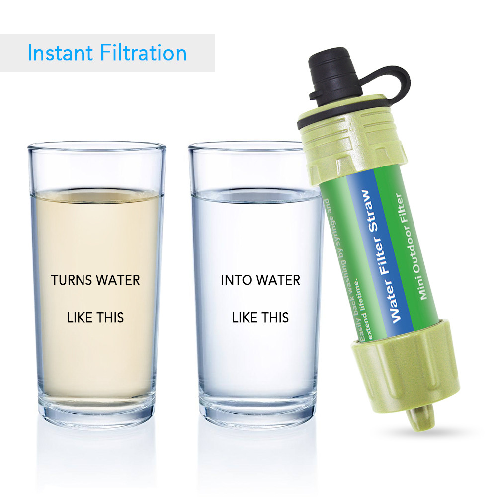 Фільтр портативний для води туристичний похідний Water Filter Straw на 3000 л Green, фото 1