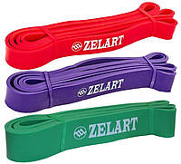 Набор эспандеров-петель Zelart POWER BANDS жесткость S-M-L 10-60 кг для подтягивания, турника, тренировок