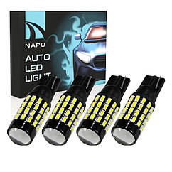 Лампа автомобільна LED T10-3014-54smd.t10-078 12-24V T10 W5W комплект 4 шт колір світіння білий