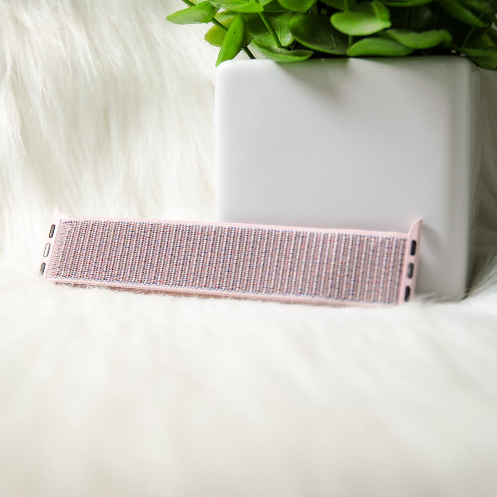 Ремінець Nylon Sport для Apple Watch 42mm / 44mm pink-grey, фото 1