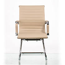 Крісло офісне Solano office artleather beige в бежевій арткоже, ноги - хром, фото 3